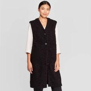 Prologue Black Button Down Sherpa Vest